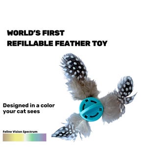Forever Prey - Refillable Cat Wand Toy Refill - World&#39;s First Refillable Cat Lures, Cat Wand Refill, Feather Toy Cat Lures Attachments