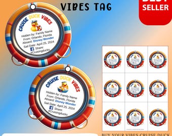 Cruise Duck Tags | Family Vacation, Mini Edition (Customizable Canva Template, Instant Download)