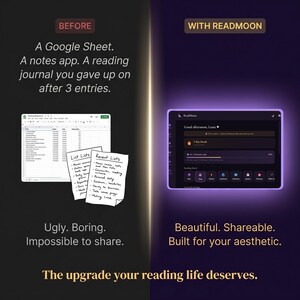 Pode incluir: Imagem dividida que compara uma planilha do Google e anota&ccedil;&otilde;es manuscritas com uma interface de tablet. O lado esquerdo mostra uma planilha e listas. O lado direito mostra uma interface de tablet com o texto "RealMoon".