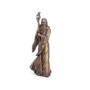 Merlin the Great Wizard from Arthurian Legends - Fantasy Wizard Sculpture - Medieval Sorcerer Statue