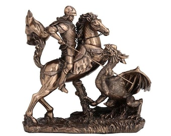 Saint George the Dragon Slayer figurine - Patron of Soldiers and the religious Hero Icon