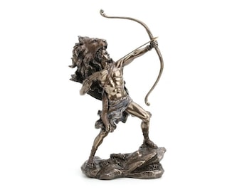 Hercules, mythological hero of Greeks, shooting an arrow - Large 11-inch tall figurine