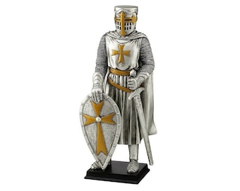 中世の十字軍テンプル騎士団の騎士 - 11.5 cmのフィギュア - ユニーク