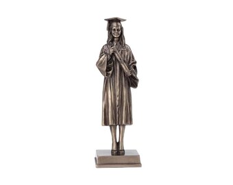 Student - University Graduate Girl with Cap and Gown - Symbol of Knowledge - Graduation Gift