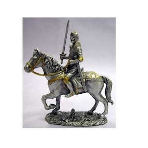 Knight on horseback with a sword - Tin figurine