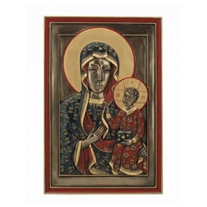 Icon with Black Madonna of Czestochowa - Our Lady of Częstochowa icon - Catholic Devotional Icon