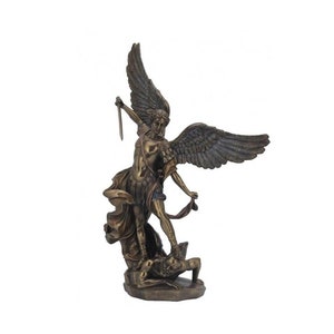 Saint Michael the Archangel with Sword Statue - Christian Home Decor - Archangel art gift
