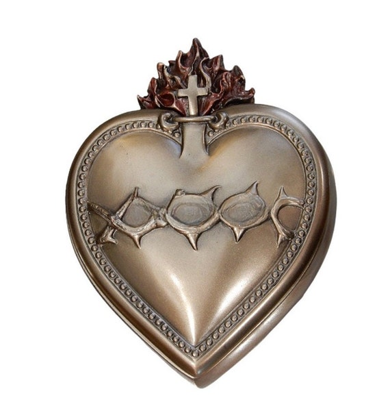 Sacred Heart of Jesus Box - Decorative Box With Crown of Thorns