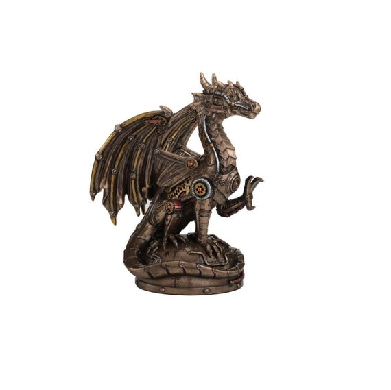 スチームパンク風ドラゴンの彫刻 - 機械仕掛けのファンタジードラゴン