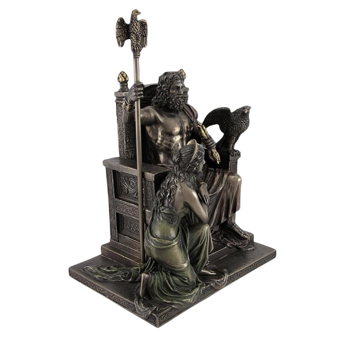 Zeus on Throne With Wife Hera at His Side Sculpture - Zeus Ruler of the ...