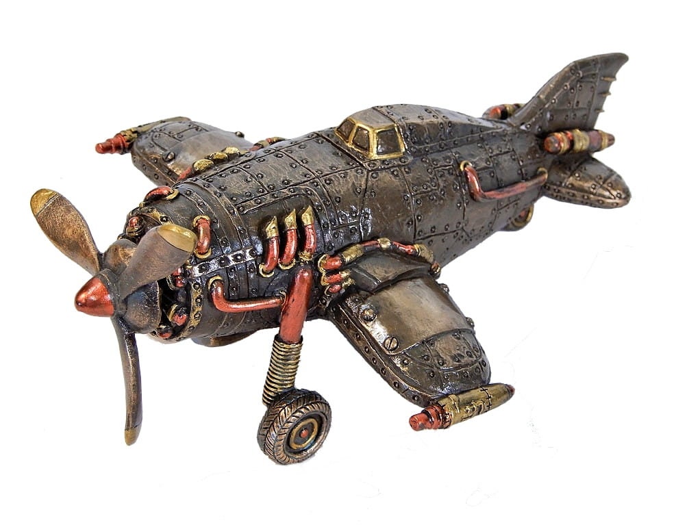 Steampunk World War II Airplane - Impressive Fantasy Plane Figure