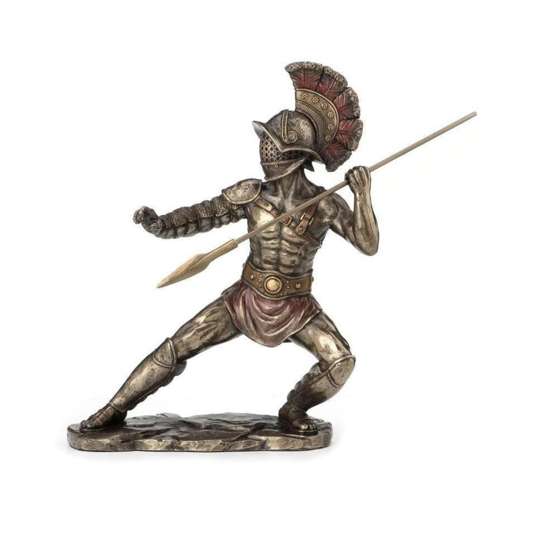 ハスタのフィギュアをつけた剣闘士 - 剣闘士戦士の彫刻 - 古代ローマの