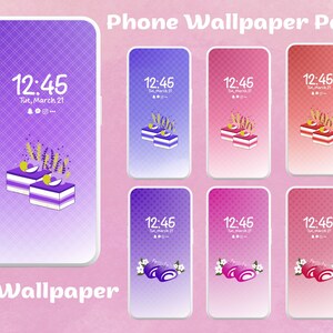 Asthetic Phone Wallpapers | Background | Lock & Home Screen Wallpapers | Pack 20 Colorful Wallpapers | Pink, purple, green, bleu, orange.