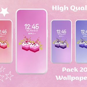 Asthetic Phone Wallpapers | Phone Background | Lock & Home Screen Wallpapers | Pack 20 Colorful Wallpaper | Pink, Purple | Instant Download