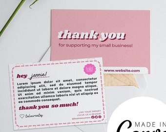 Valentines Themed Thank You Card Template | Small Business Thank You Card | Valentines Card | Canva Template