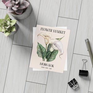 Blumenmarkt inspirierte Postkarten - Botanische Drucke - Set mit 10 Grußkarten