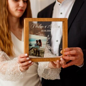 Unity wedding sand ceremony with printed photo,Wood and acrylic frame,Various colors,Сolored sand in kraft bags,Personalization option image 12