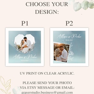 Unity wedding sand ceremony with printed photo,Wood and acrylic frame,Various colors,Сolored sand in kraft bags,Personalization option image 3