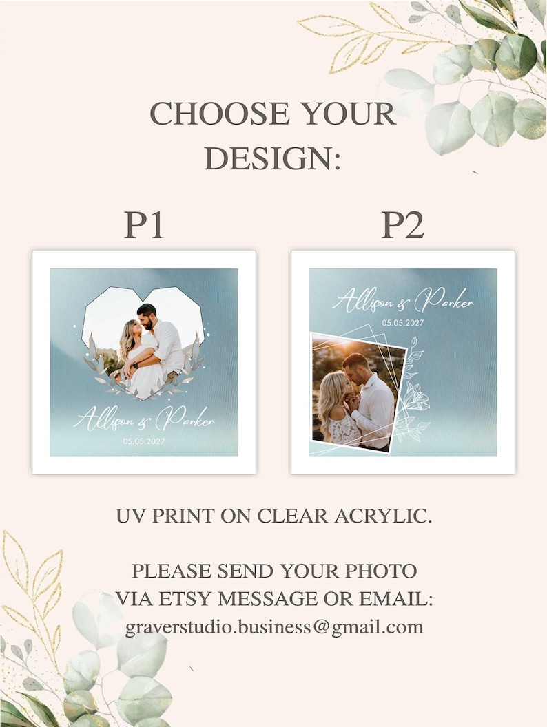 Unity wedding sand ceremony with printed photo,Wood and acrylic frame,Various colors,Сolored sand in kraft bags,Personalization option image 3