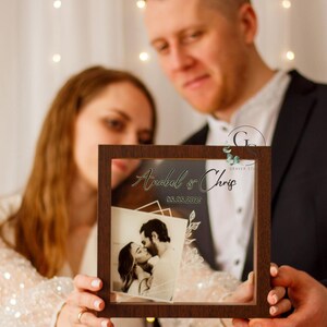 Unity wedding sand ceremony with printed photo,Wood and acrylic frame,Various colors,Сolored sand in kraft bags,Personalization option image 14