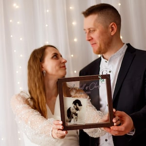 Unity wedding sand ceremony with printed photo,Wood and acrylic frame,Various colors,Сolored sand in kraft bags,Personalization option image 13