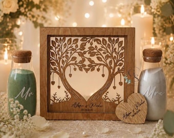 Conjunto personalizado para ceremonia de la unidad en la arena, árbol genealógico, boda en la playa