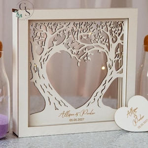 Unity wedding sand set with family tree,initials and date,Wood and acrylic frame,Various colors,Сolored sand in kraft bags,Beach Wedding