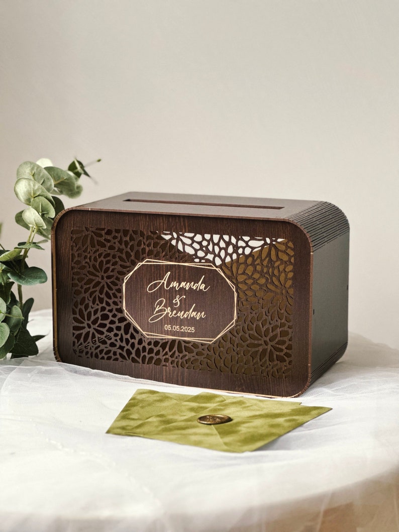 Wedding Box for Cards, Wedding Card Box Hexagon, Personalized Wedding