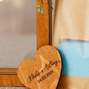 Unity wedding sand ceremony with printed photo,Wood and acrylic frame,Various colors,Сolored sand in kraft bags,Personalization option image 19