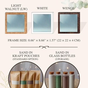 Unity wedding sand ceremony with printed photo,Wood and acrylic frame,Various colors,Сolored sand in kraft bags,Personalization option image 2