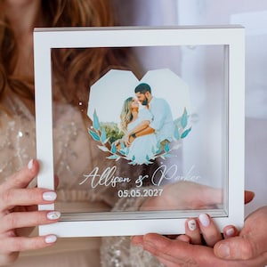 Unity wedding sand ceremony with printed photo,Wood and acrylic frame,Various colors,Сolored sand in kraft bags,Personalization option image 10
