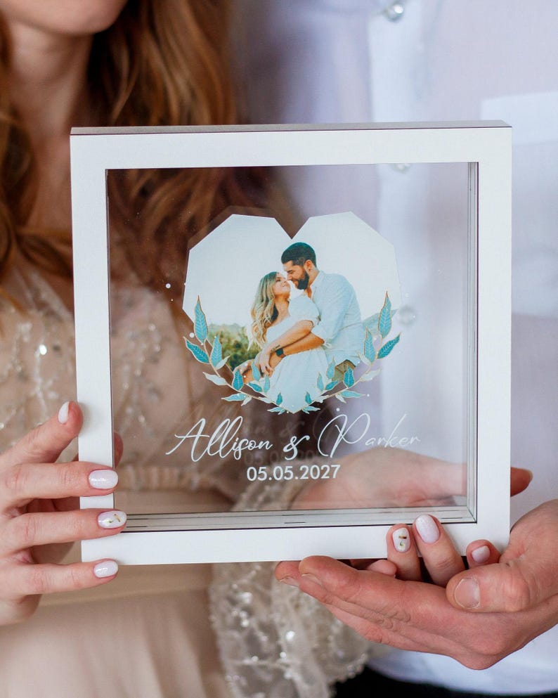 Unity wedding sand ceremony with printed photo,Wood and acrylic frame,Various colors,Сolored sand in kraft bags,Personalization option image 10