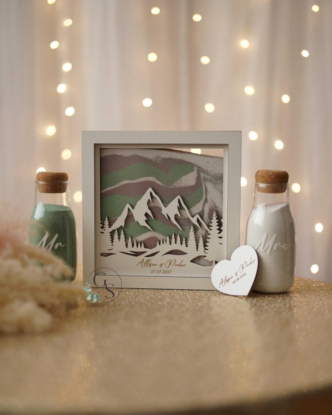 Custom Blended Family Wedding Sand Ceremony Set, Mountain Unity Sand ...