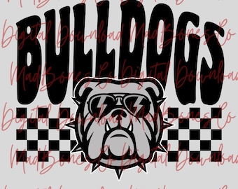 Bulldogs Checkered PNG Design, Trendy Bulldog Shirt Design