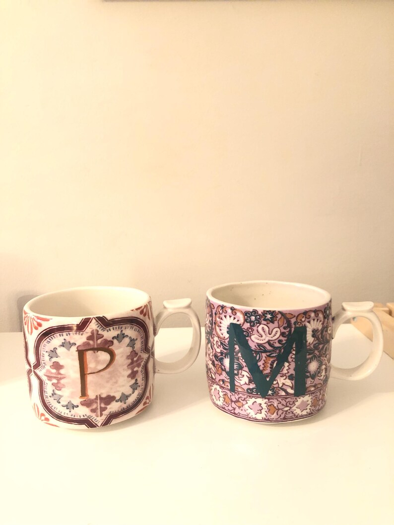 Vintage Anthropologie Monogram/Initial Mug image 9