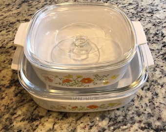 Vintage wildflower corningware
