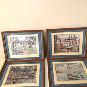 Vintage Lionel Barrymore Foil Etching Framed Set of 4