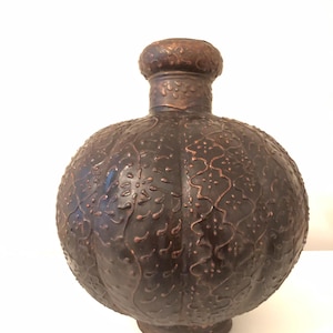 Antique/Vintage Handcrafted 10” Copper Vase/Vessel