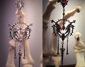 Baldur’s Gate Astarion Inspired Earrings (Single) – S925 Silver, Zircon Stones, Gothic Elegance