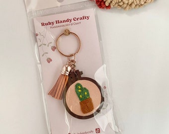 Cute Embroidered Keyhain with Pendant