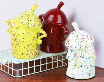 Colourful Ceramic Teapot, Funny Ceramic Teapot, Sassy Teapot, Teapot with Attitude, Funny Ceramic Home Decor, Funny Decor, Sassy Canister