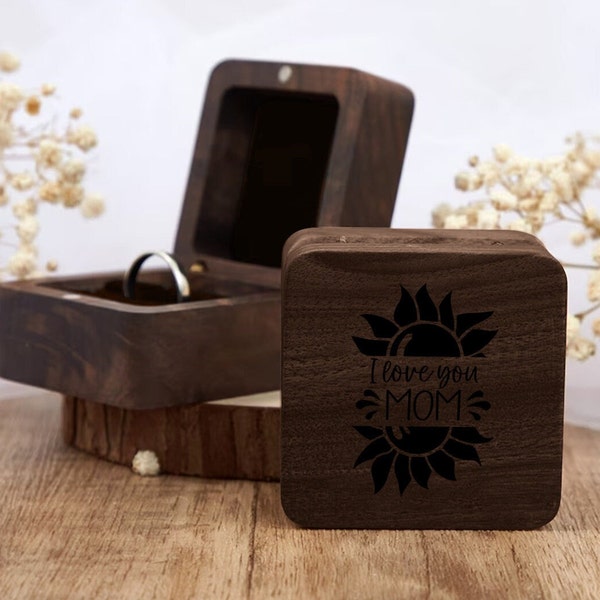 Vintage Black Walnut Jewelry Box (Square) | Wood, tell it with your own words