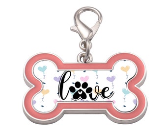 Dog Bone Shape Pet Charm Keychain | Stainless Steel, your text, pets name or contact information