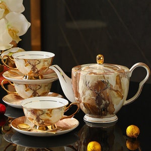 Ręcznie robiony ceramiczny zestaw do kawy: Europejski zestaw do herbaty