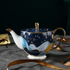 European ceramic coffee set Ceramic tea set Retro tea set Hand-painted gold ceramic tea set Afternoon tea set coffee pot