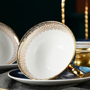 European ceramic coffee set Ceramic tea set Retro tea set Hand-painted gold ceramic tea set Afternoon tea set image 5