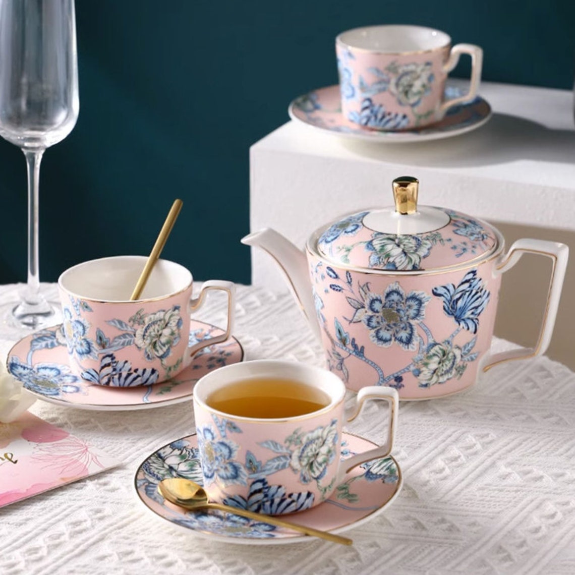 Ceramic Coffee Set Creative Ink Blue and White Ceramic Tea Set Afternoon Tea Set Ceramic Tea Set