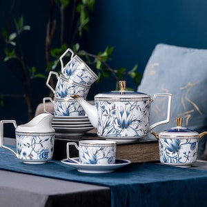 Handmade British Ceramic Tea Set: Floral Afternoon Tea Service