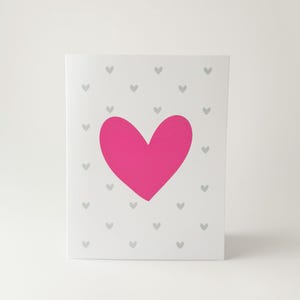 Set of Two Printable Cards - Heart Illustrations - Thank You Card - Valentine Card