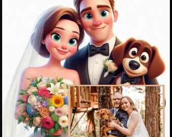 Custom Cartoon Portrait from Photo, Cartoon Portrait Couple, Family Portrait, Custom Cartoon Poster, Digital Downloads